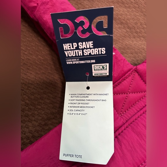 NWT HOT PINK PUFFER TOTE - Picture 2 of 8